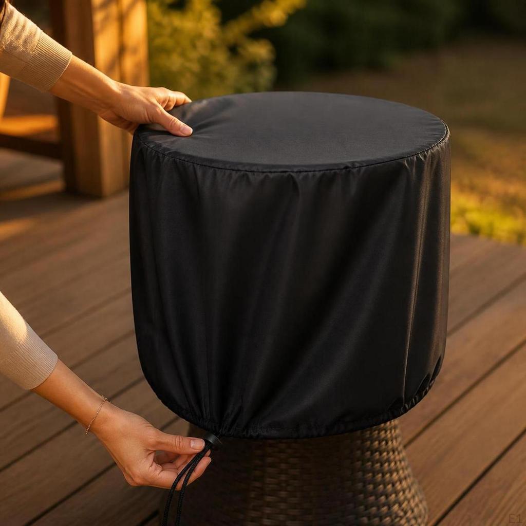 Copritavola Rotondo con Coulisse | Materiale Oxford Impermeabile, Protezione Solare Rivestita d'Argento, per