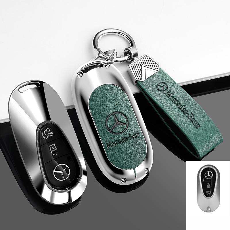Funda de Carcasa para Mando a Distancia de Coche Nueva 2025 de Aleación de Zinc y Cuero para Mercedes Benz Clase C E S GLC W206 W223 W214 E300 C260 C300 S450