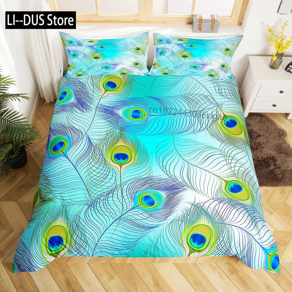 Peacock Comforter Cover Bedding Set For Kids Adults Girls Animals Duvet Cover 1 Duvet Cover With 2 Pillowcases King Queen Size