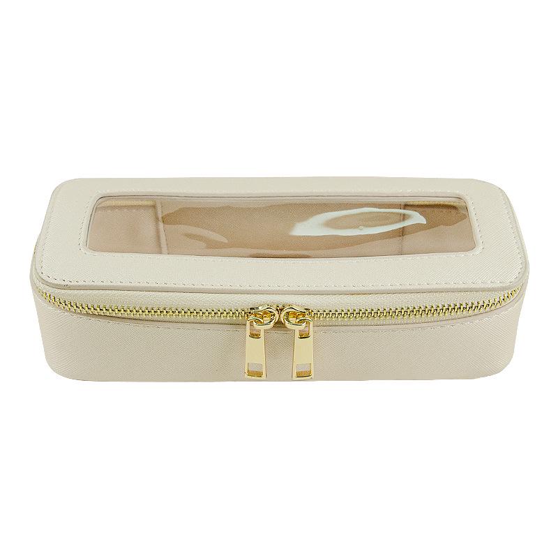 

Transparent PU Leather Makeup & Jewelry Storage Bag