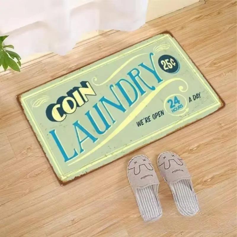 Laundry Room Entrance Carpet Door Mat Entrance Printed Door Carpet Indoor Outdoor Polyester Anti-slip Carpet Home Decoration