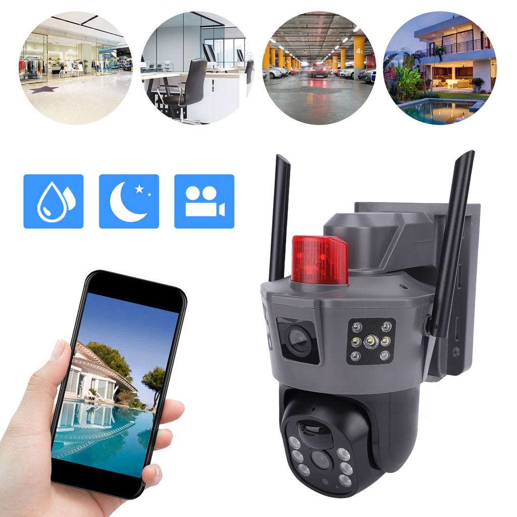 2K Dual Lens Solar Security Camera Wireless Outdoor 5G 2.4G WiFi 360 Degree Rotation Motion Detection 2 Way Talk 8000mAh IP66 Water Proof for V380 Pro
