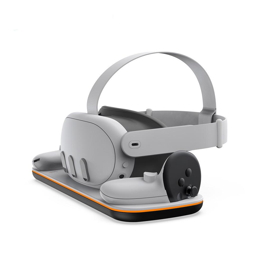 Wireless Charging Dock for Meta Quest 3, Oculus VR Accessories Charger Station Controller Battery Pack, Fit Elite Head Strap