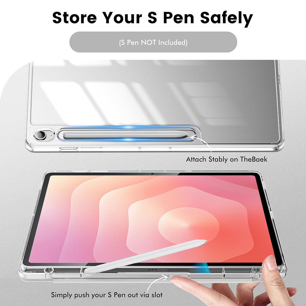 Unisex Clear Crystal Tablet Case for Xiaomi Pad 6 6Pro 5 5Pro 11 Inch with Pen Slot Transparent Back Support Auto Sleep/wake Cover