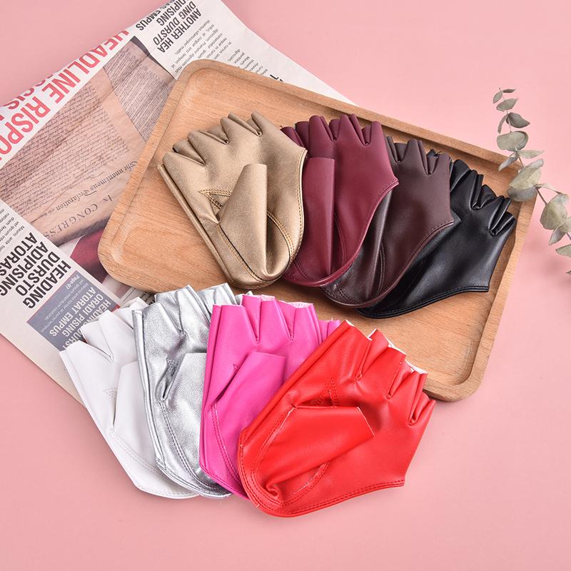 1 Para Bezpalcowych Rękawiczek ze Skóry PU Dla Goth Punk Rock Lolita Harajuku Rękawiczki na Imprezę Sceniczną