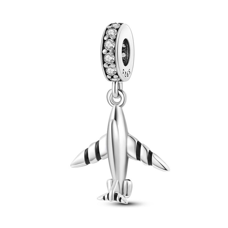 Přívěsky do letadla Fit Módní originální náramky 925 Stříbro Letadla Cestovní Korálky Kamera Zavazadla Pas DIY Přívěsek Šperky Dárek