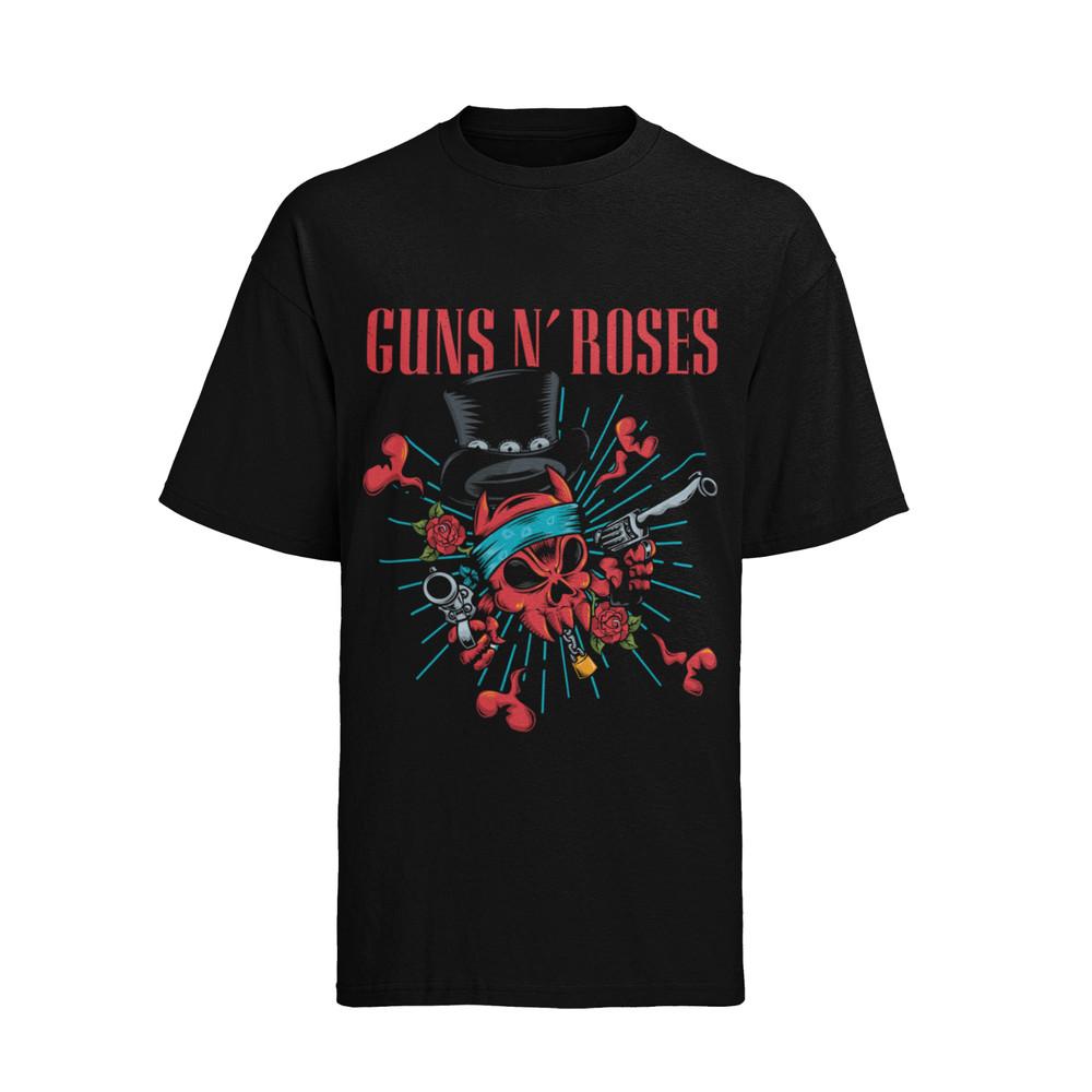 Retro Music Guns N' Roses Rock 60s 70s Band Concert Organic Mens T-Shirt Cotton