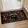 Raccoon Floral Indoor Door Mat, Floor Area Rug for Entryway, Living Room, or Bathroom, Non-Slip Doormat,Raccoon Animal Design