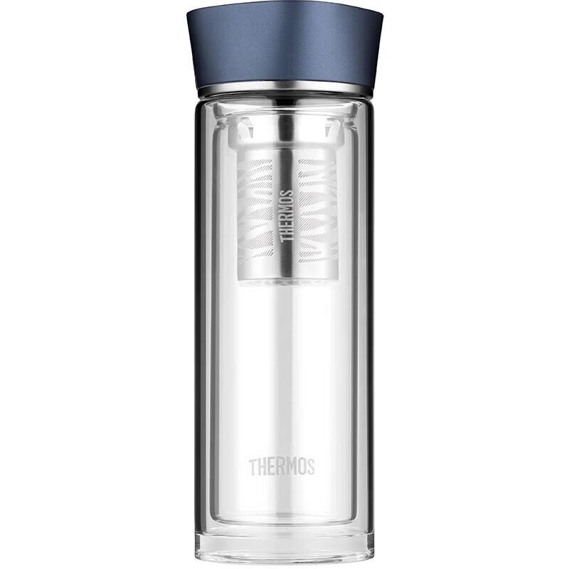 THERMOS 400ml Double Wall Glass Tea Infuser Bottle