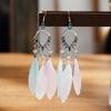 New Earrings with Fashionable Waterdrop Diamond-studded Feather Earrings