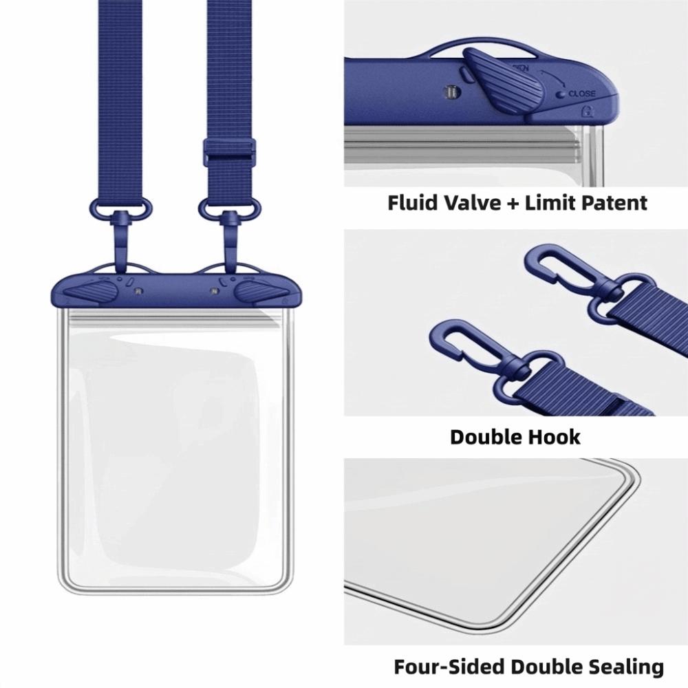 With Hang Rope Waterproof Phone Case 7.5 Inch Phone Waterproof Pouch Touch Screen Case  Swimming