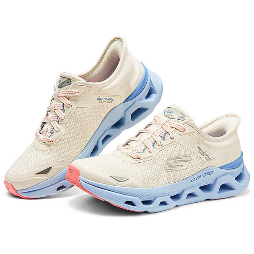 Skechers Scarpe Casual Basse Slip-On Moda Glide Step Sneakers Donna Azzurro Chiaro 150511-NTMT