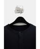 YOUTH Hidden Button Round Neck Cardigan - Black
