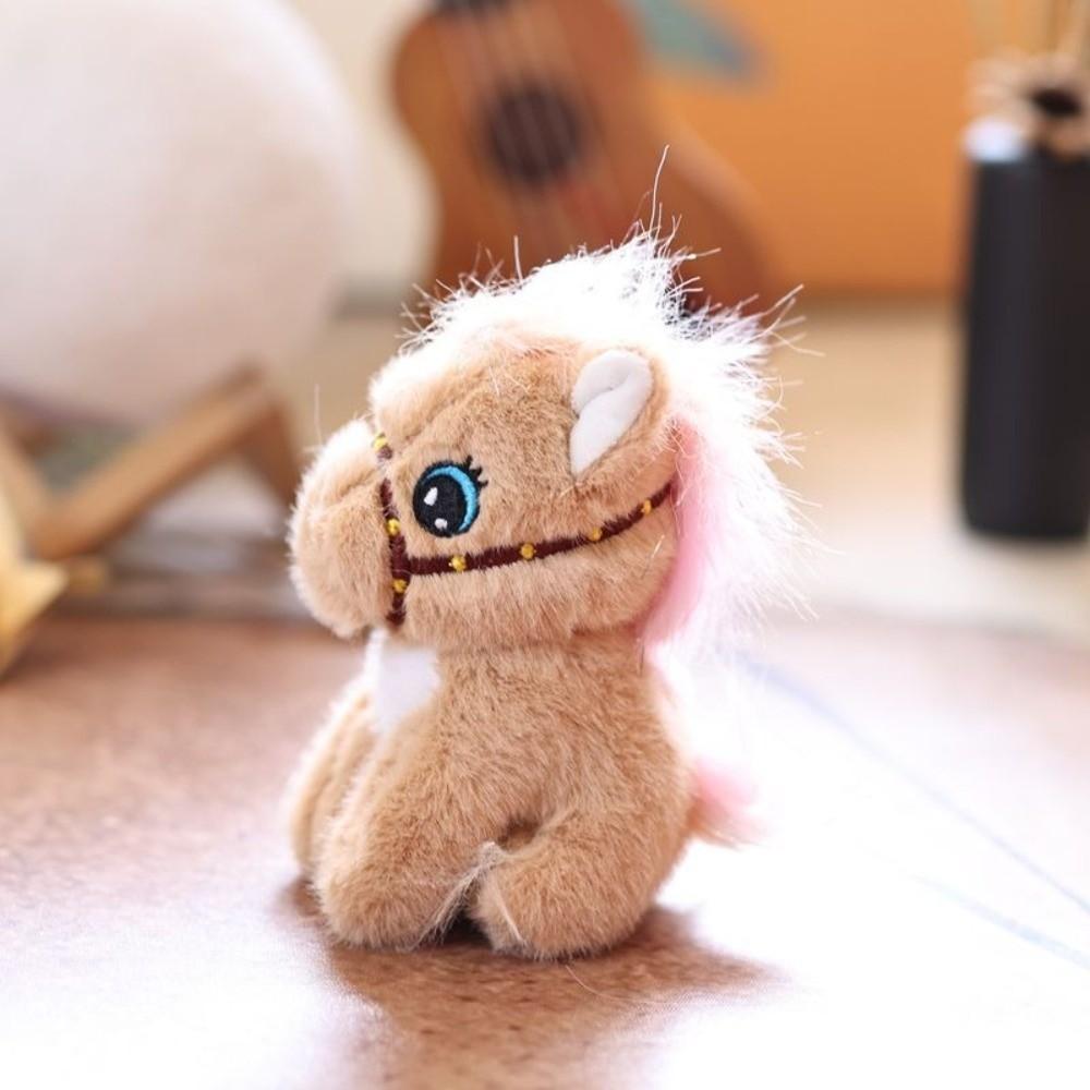 Cartoon Plush Horse Keychain Mascot Plush Horse Doll Pendant Stuffed Animal Keyring Year of Horse