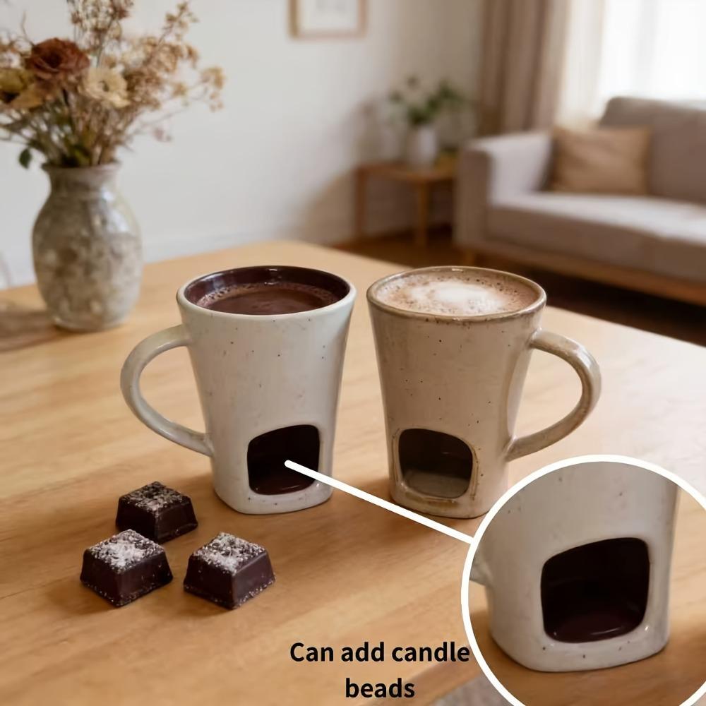 with Fork Tea Light Chocolate Melting Cup Ceramic Butter Warmer Pot Cheese Melting Pot Party