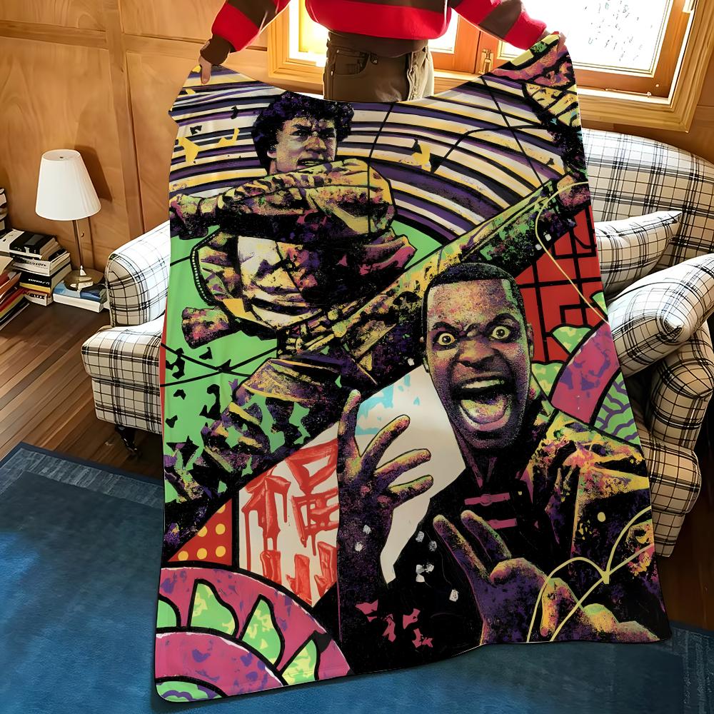 Celebrity J-Jackie C-Chan Throw Flannel Cozy Print Blanket, Portable, Durable Machine Washable Cute Cool