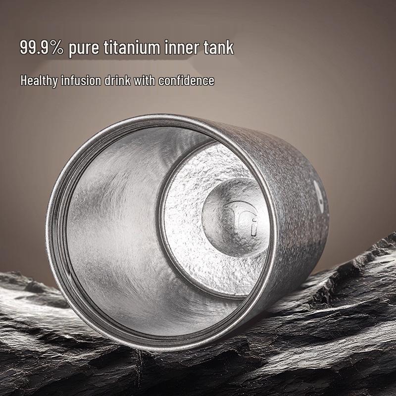 Fuguang Women's Pure Titanium Insulated Coffee Cup with Straw - Portable, High-Value Water Cup for Car Use, Gift-Ready with Printing.