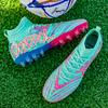 Unisex Fußballschuhe High-Tops Schnürung Rutschfeste Stollen Outdoor Sport Athletische Fußballschuhe für Professionelles Training Sneaker