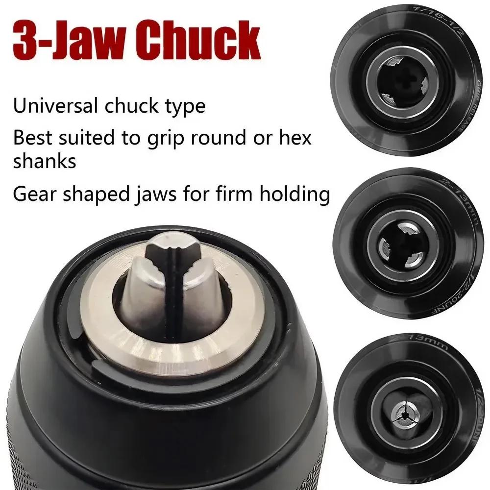 1.5-10mm Drill Chuck Adapter, Convert Impact Wrench to Electric Drill, 3/8-24UNF, Lightweight & Reliable