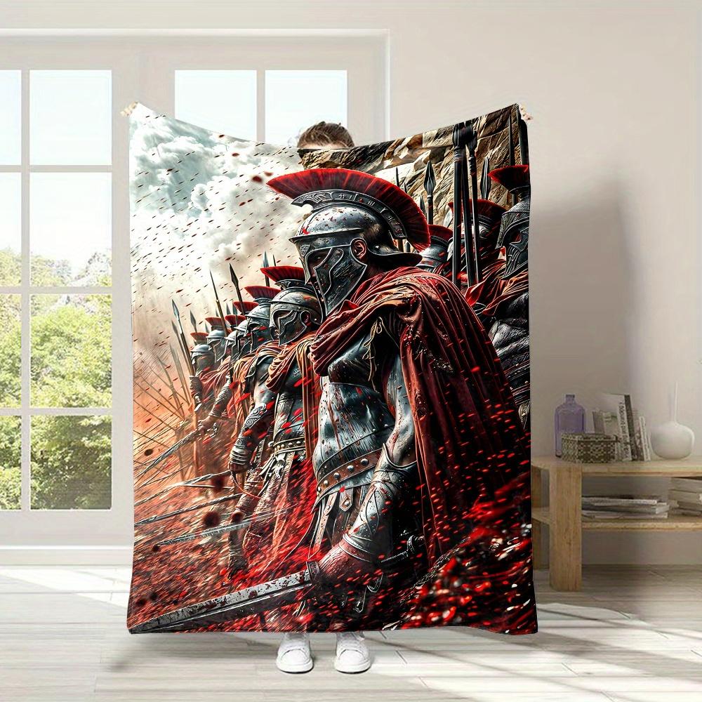 Roman Warrior Blanket Antique Armor Vintage Style Soft Warm Throw for Bed Sofa Living Room Office Travel Gift
