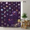 Dragon Ball Z Majin Buu (Fat Buu) Cheerful Pose Scene 2D Print Waterproof Shower Curtain, Vibrant Solid Purple Background With P