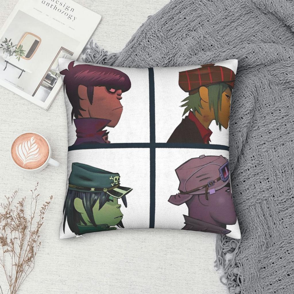 Gorillaz Printing Pillowcase Cushion Cover Virtual Band Cartoon Throw Pillow Cover Y2K Car Decor Zipper Multi-Size