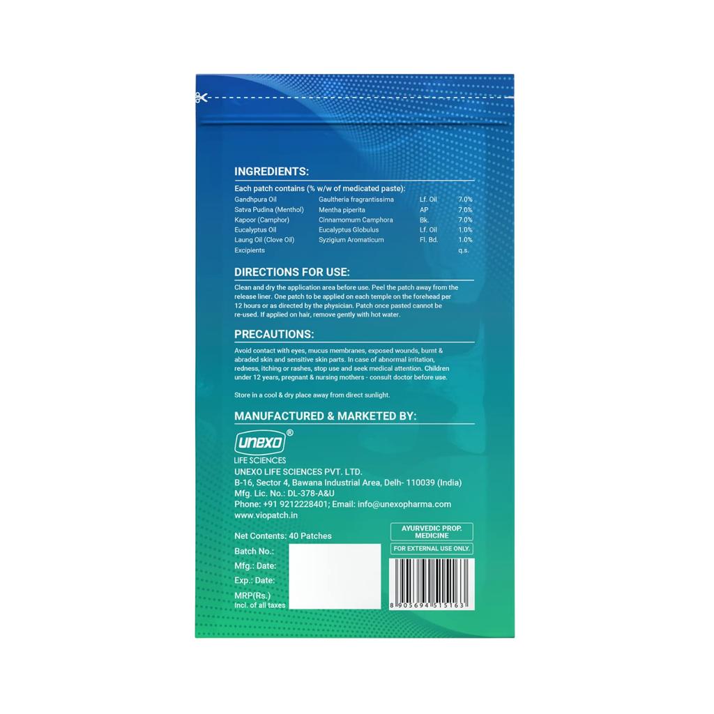Headache Relief Patches (40 Pcs), Headache Relief Patch (40pcs),  Viopatch