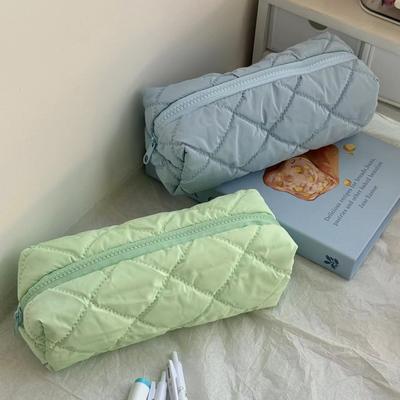 Milky Solid-color Pencil Case In Ins Style High-value Large-capacity Student Pencil Box for Girls for Stationery Storage