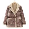 Fleece Plaid, Thickened In Autumn and Winter, New Coat, Loose Warm Top, Cotton-padded Clothes for Women