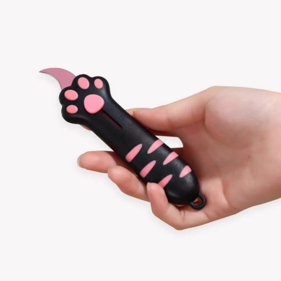 Retractable Cat Paw Utility Steel Blade Multi-purpose Letter Cardboard Portable Travel Cutter with Box Opener Cutting