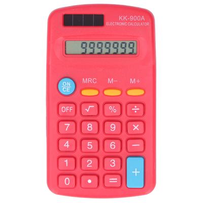 Mini Calculators Handheld 8 Digit with LCD Display Sensitive Button Solar Battery Dual Power for Office School Business