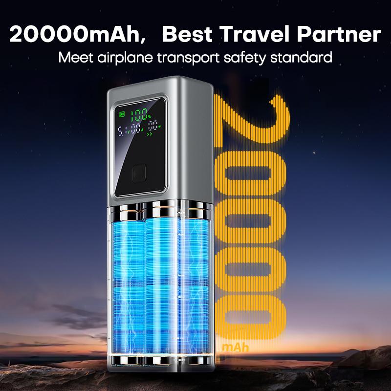 TUODES Power bank PD 100W Szybkie ładowanie 20000mAh Pojemność baterii zewnętrznej Przenośna ładowarka do laptopa iPhone Samsung Xiaomi