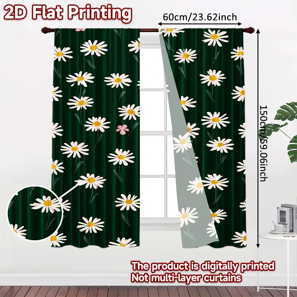 Set Of 2 Flat Printing Curtains Without Rod Floral Spring Design Saint Patrick Is Day Festival Popular Drapes Curtain Made Polyester