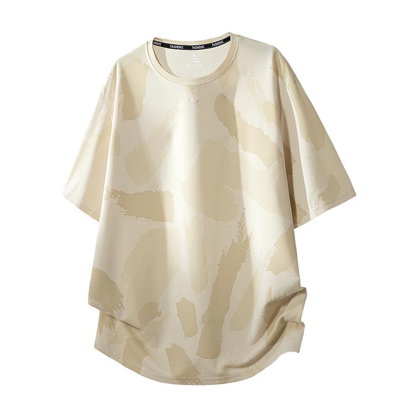 

Quick Drying Sports T-shirt Men s Ice Silk Fitness Loose Summer Thin Short Sleeved Running Top 2XL