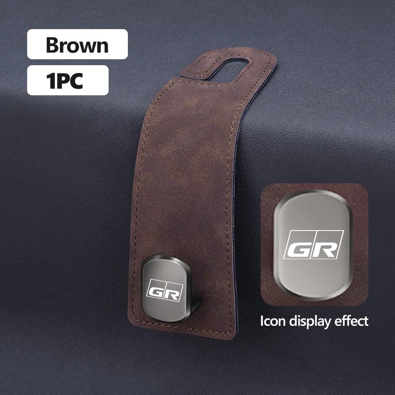 

For Toyota Alloy Suede Car Seat Headrest Hook Auto Back Seat Organizer Accessories GR Yaris Corolla Prius Aqua Vios Mirai Hilux