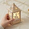 Wooden Ramadan LED Lantern Hollow Moon LED Lamp Portable Moroccan Wind Lantern  Ramadan Celebration
