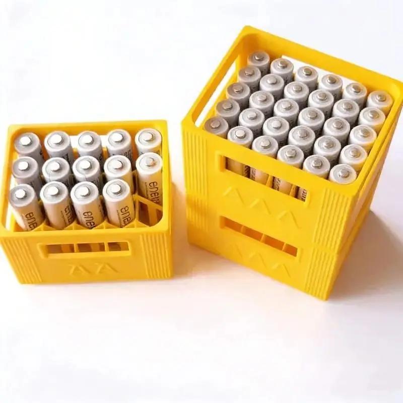 Hard Plastic 3D Printed Large Space 30/20 Slot AAA/AA Battery Storage Box for Home Decoration, 1 Piece