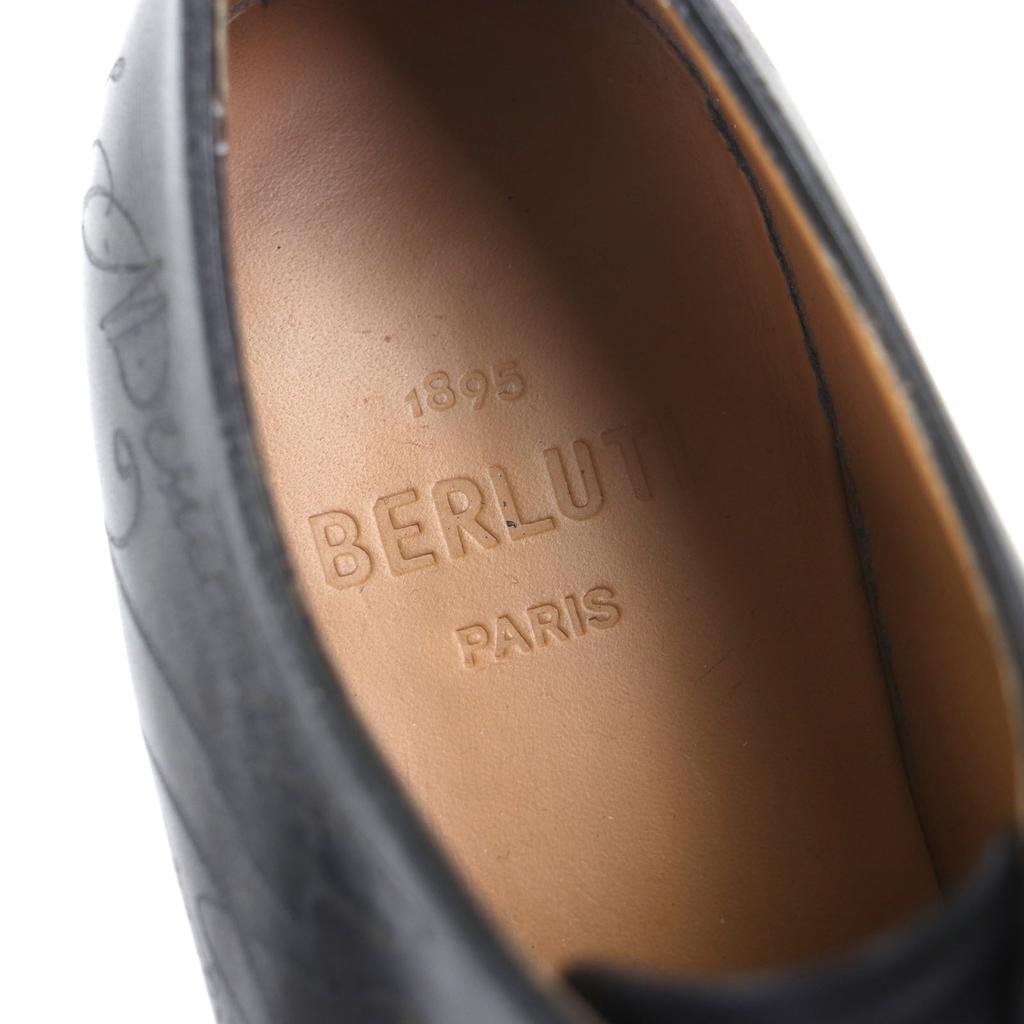 Great BERLUTI Leather shoes Alessandro Oxford Calligraphy black leather mens 6 Used