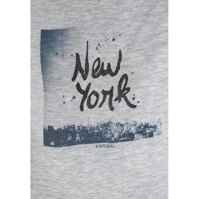 T-Shirt Fille - Kaporal - Akim - Gris - 6 Ans - Manches Longues - 100% Viscose