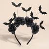 Halloween Role-Playing Headband Cute Artificial Flowers Gothic Bat Headband Creative Dance Party Costume Headwear Hair Accessory
