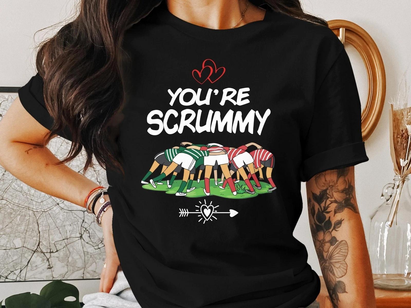 You re Scrummy Rugby T-Shirt, Funny Rugby Lover Gift Tee, Sports Gift Shirt M