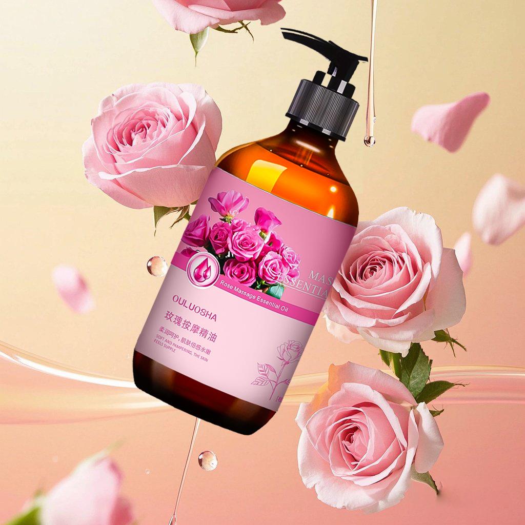 500ml Rosenmassageöl: Feuchtigkeitsspendende & Nährende Hautpflege für Schönheitssalons & Spas