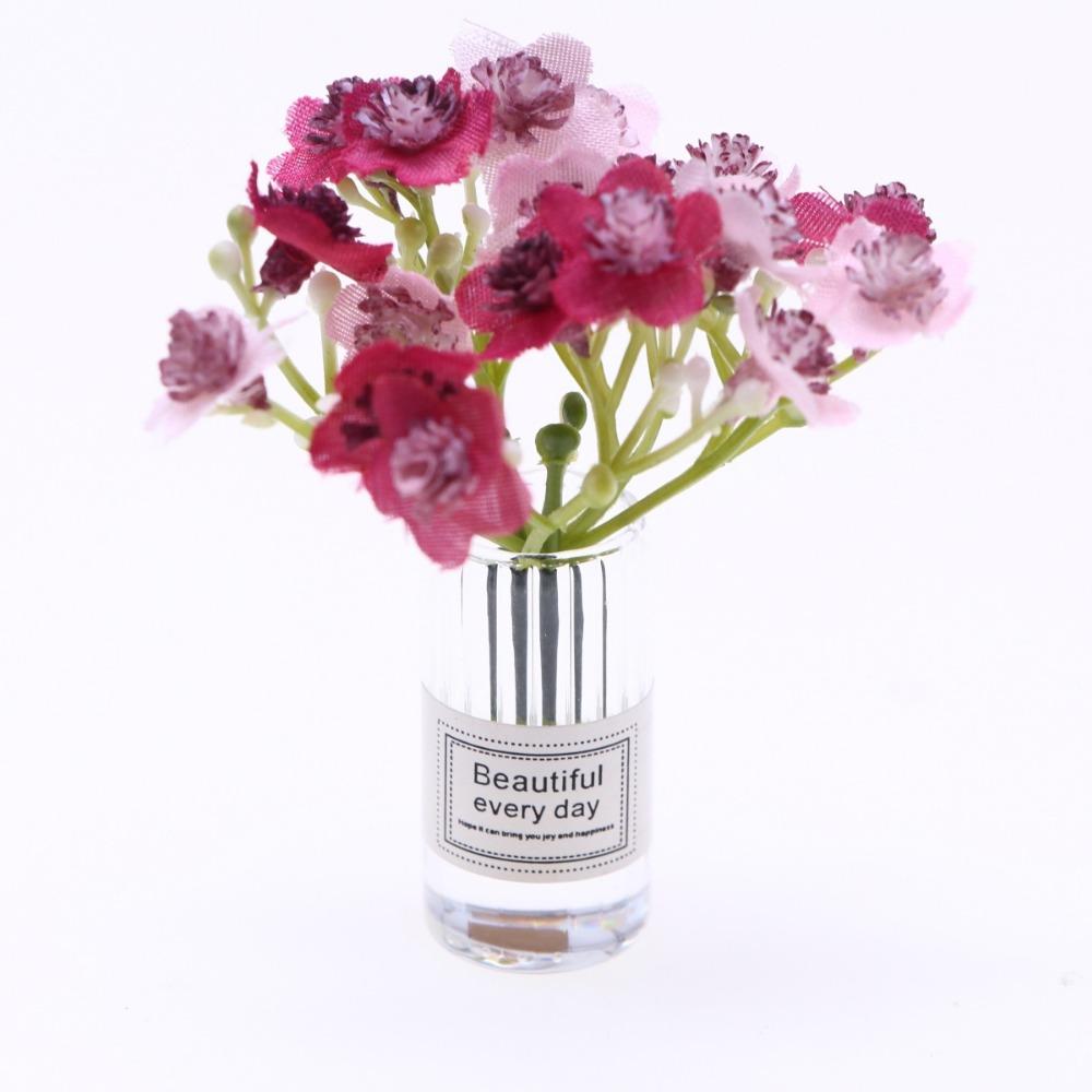 

2 шт. Миниатюрные модели мини-букетов цветов, поделки, украшения для комнатных растений, декор для кукольного домика темно-розовый