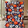 Sports Ball Pattern 7 Theme blanket Lightweight Warm Flannel Blanket Decorative Throw Blanket for Home Decoration