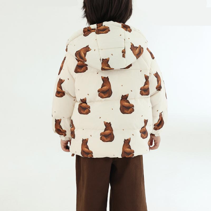 Boys Girls Winter Elephant Cartoon Print Windproof Warm Hooded Fashionable Versatile