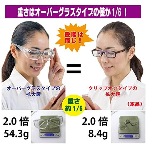 Zealot MF2201F20 Magnifying Glass, Fits Over Glasses, Flip-Up Magnifying Glass, for Fishing and Reading, Blue Light Blocking, UV Protection, 2.0x Magn