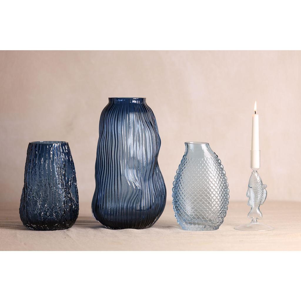 Hestia Blue Textured Glass Vase
