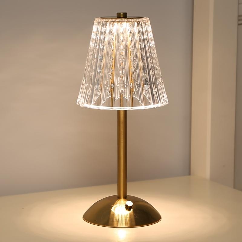 

1 PC Luxury-Style Crystal Desk Lamp, Three-color Touch Charging - Suitable for Restaurants, Cafes, as a Gift for Others Gold
