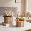 Handmade Woven Rattan Flower & Fruit Basket - Versatile for Storage, Picnic, & Decoration