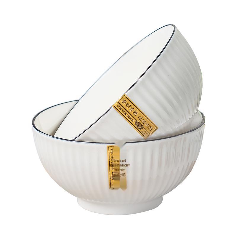 Jingdezhen Nordic Ceramic Underglaze Noodle Bowls, 6-Inch Set of 2 6-Inch Noodle Bowl (Set of 2)